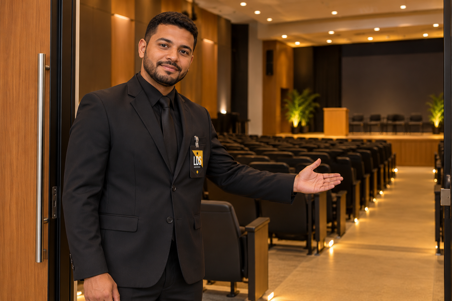 Cena ilustrativa de segurança para eventos